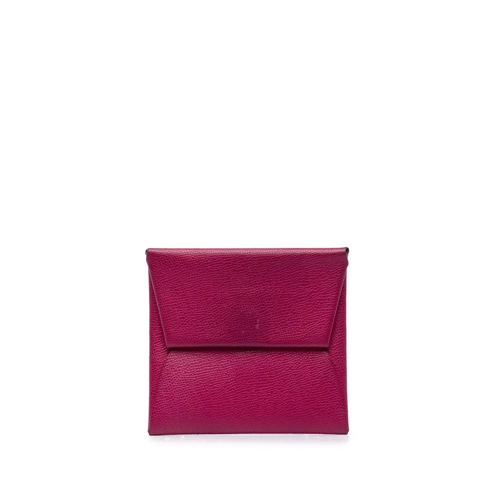Hermès Epsom Bastia Coin Purse Purple Leather Good - Front View