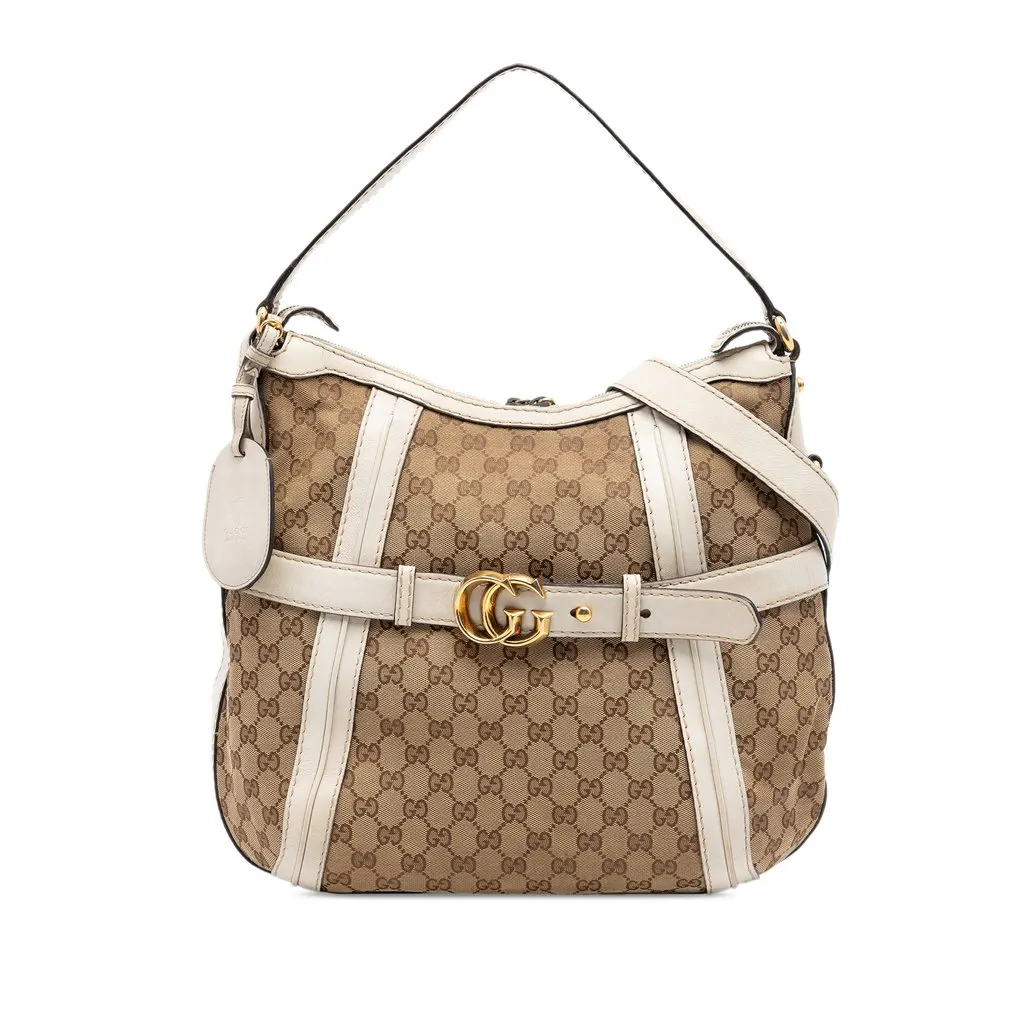 Gucci Medium GG Canvas Running Satchel Beige Very good - Front View