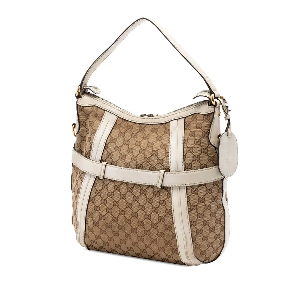 Gucci Medium GG Canvas Running Satchel Beige Very good - Back View