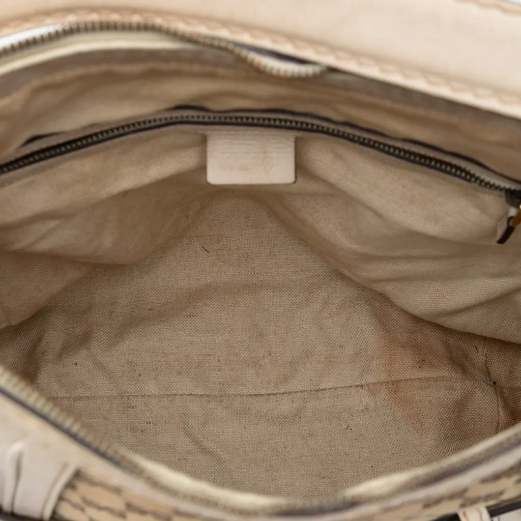 Gucci Medium GG Canvas Running Satchel Beige Very good - Model View