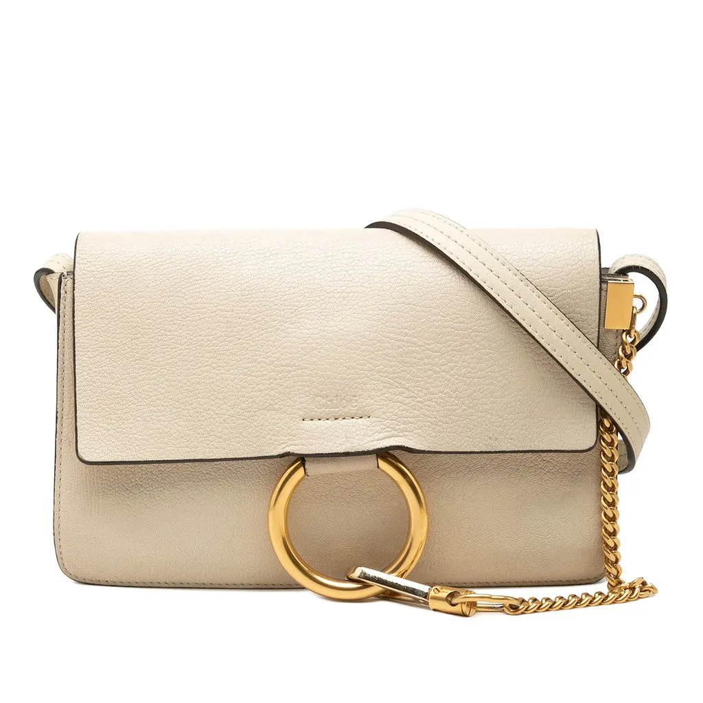 Chloé Small Goatskin Faye Crossbody Brown Leather Good - Front View