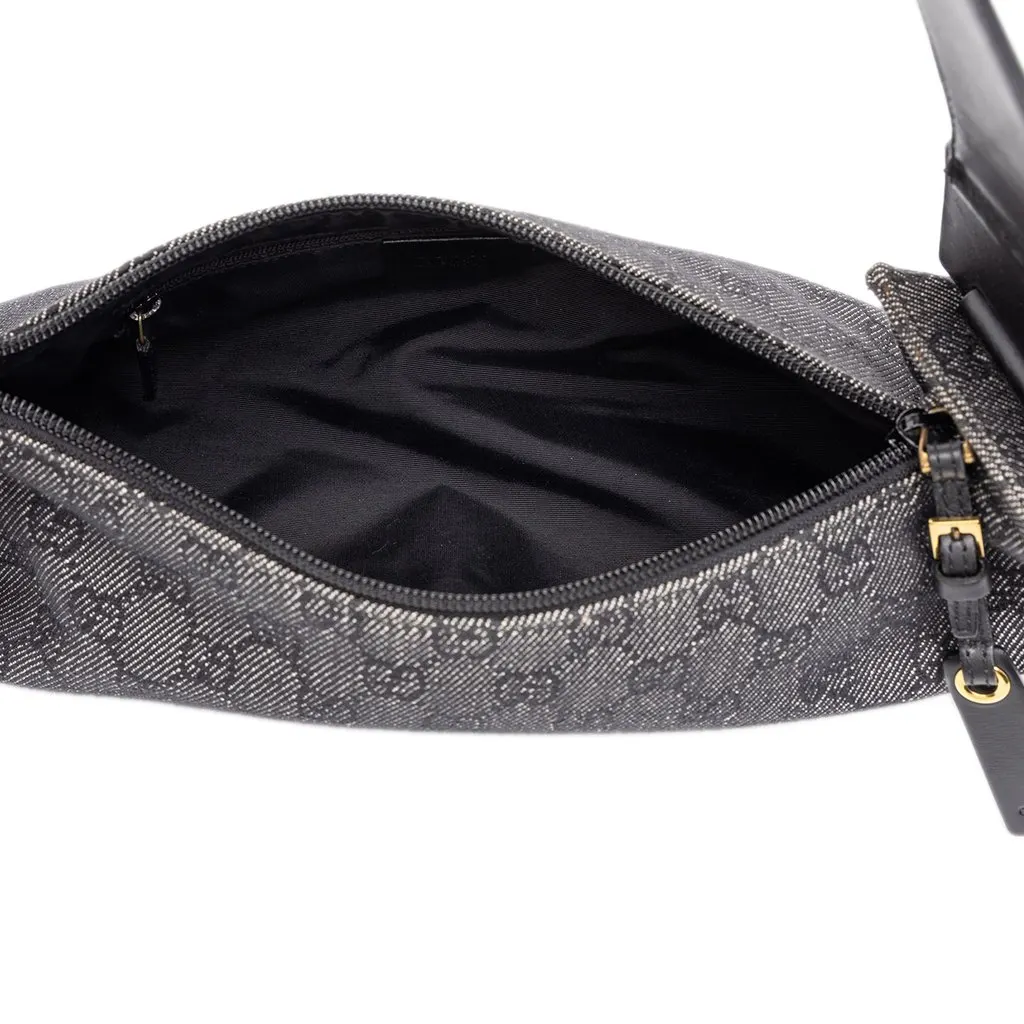 Gucci GG Denim Shoulder Bag MultiColor Denim Very good - Model View