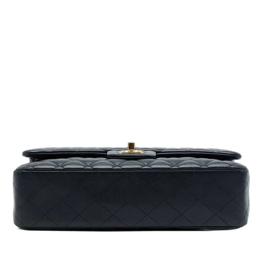 Chanel Medium Classic Lambskin Double Flap Black Leather Very good - Inside View