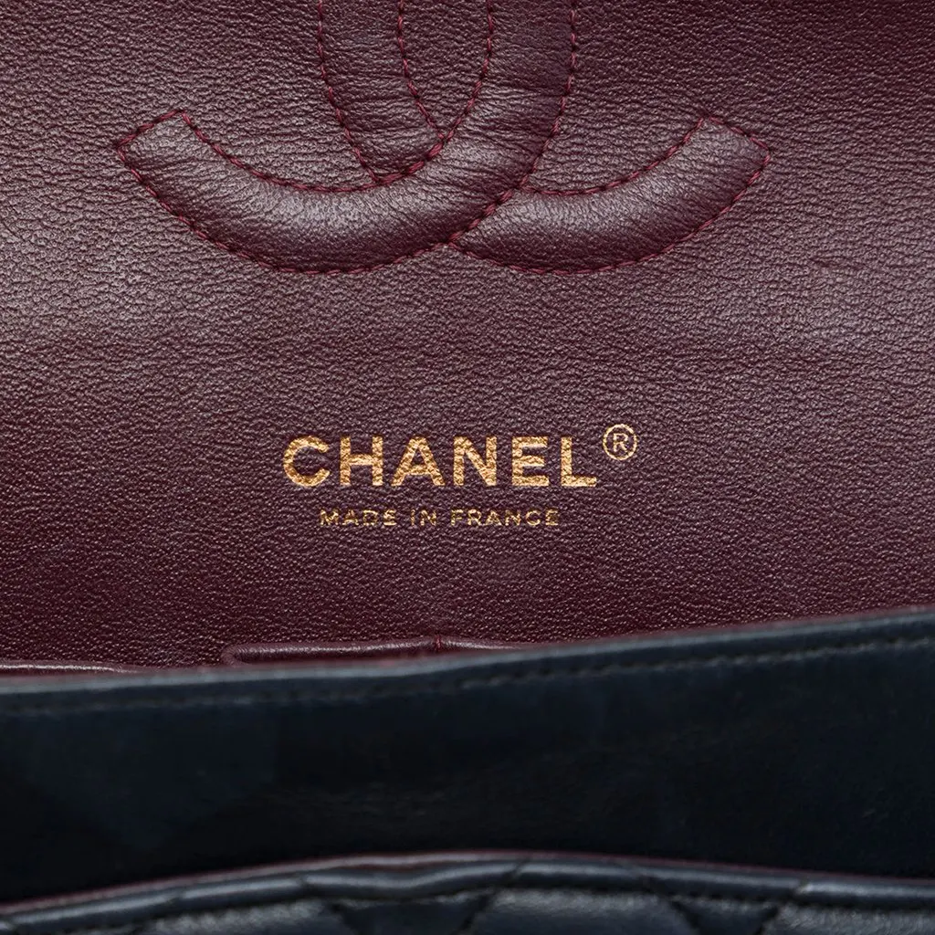 Chanel Medium Classic Lambskin Double Flap Black Leather Very good - Box View