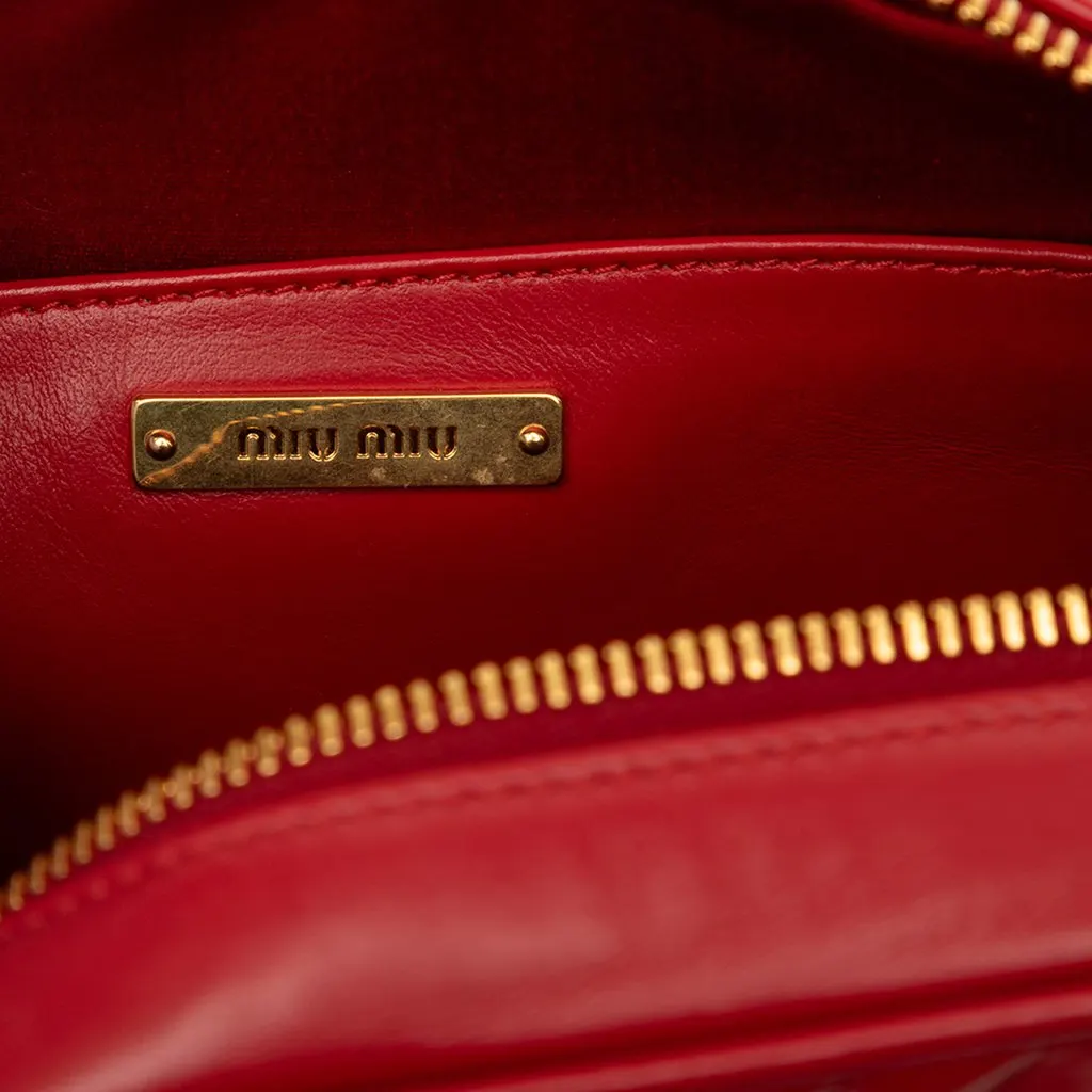 Miu Miu Matelasse Nappa Chain Camera Bag Red Leather Very good - Box View