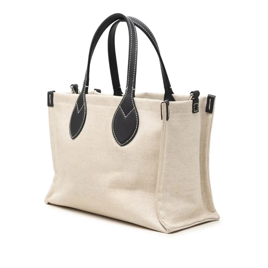 Gucci Medium Canvas Logo Tote Beige Canvas Very good - Back View