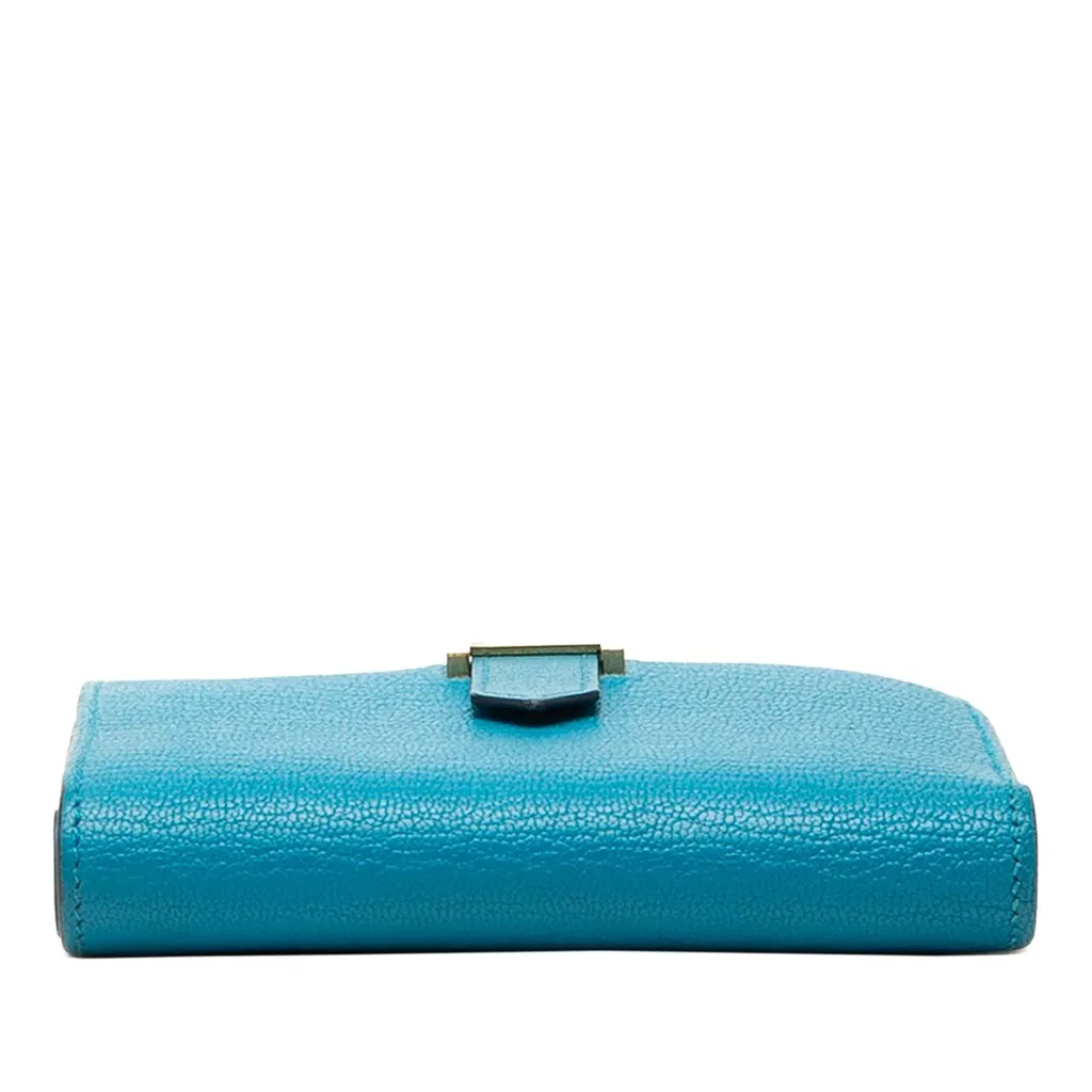 Hermès Chevre Mysore Bearn Compact Wallet Blue Leather Very good - Inside View
