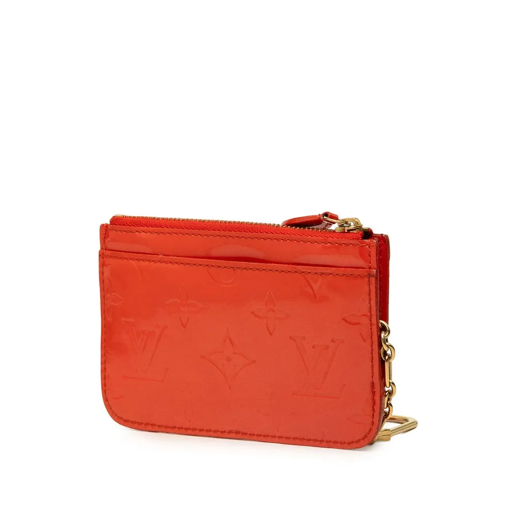 Louis Vuitton Monogram Vernis Key Pouch Red Leather Good - Back View