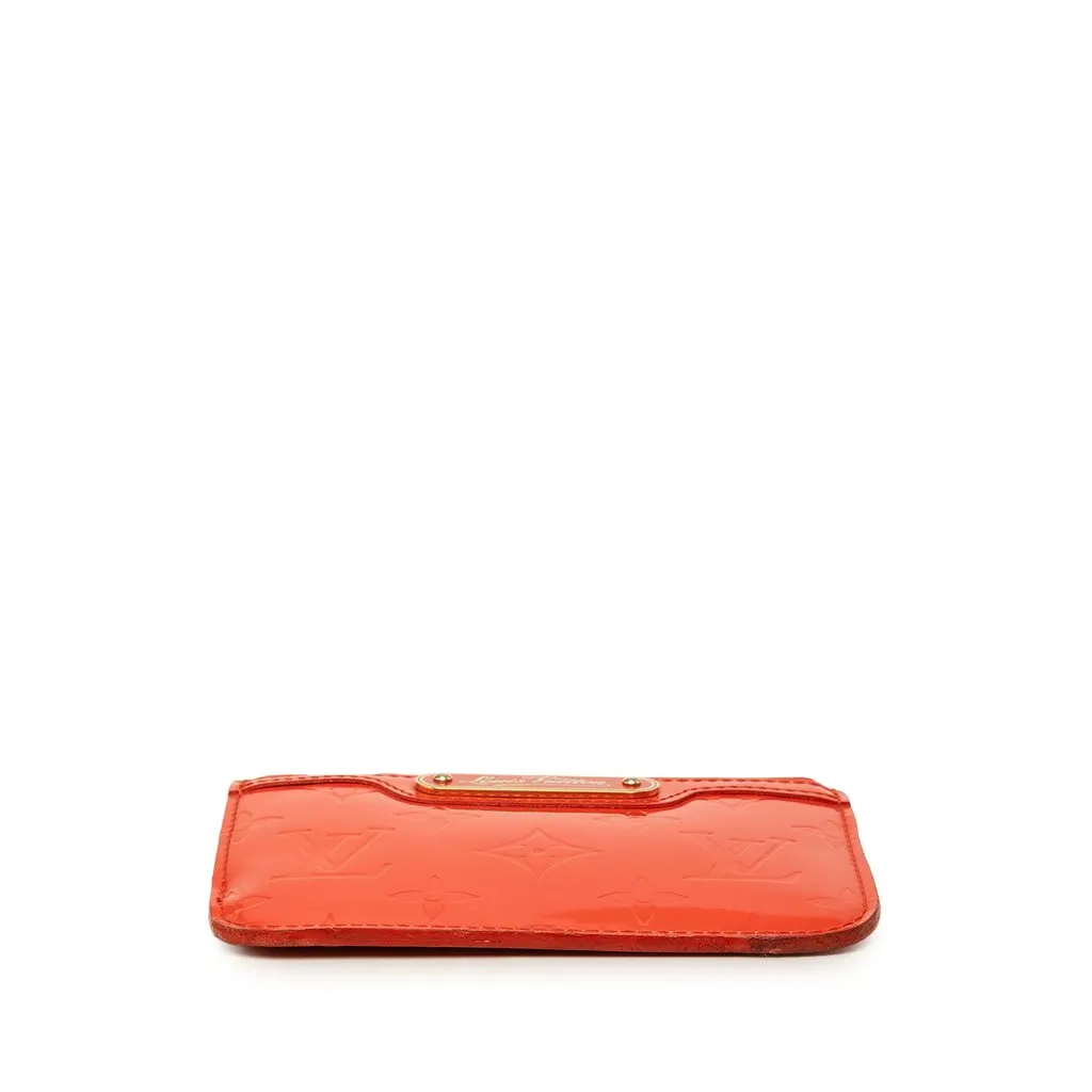 Louis Vuitton Monogram Vernis Key Pouch Red Leather Good - Inside View