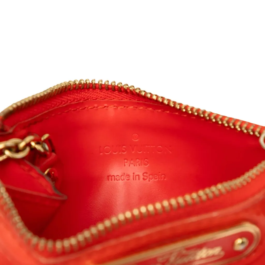 Louis Vuitton Monogram Vernis Key Pouch Red Leather Good - Box View