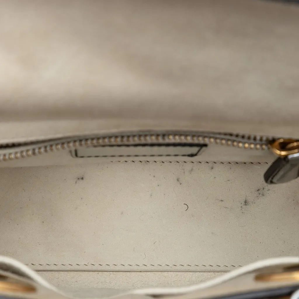 Dior Mini Metallic Patent Lady Dior Silver Leather Very good - Model View