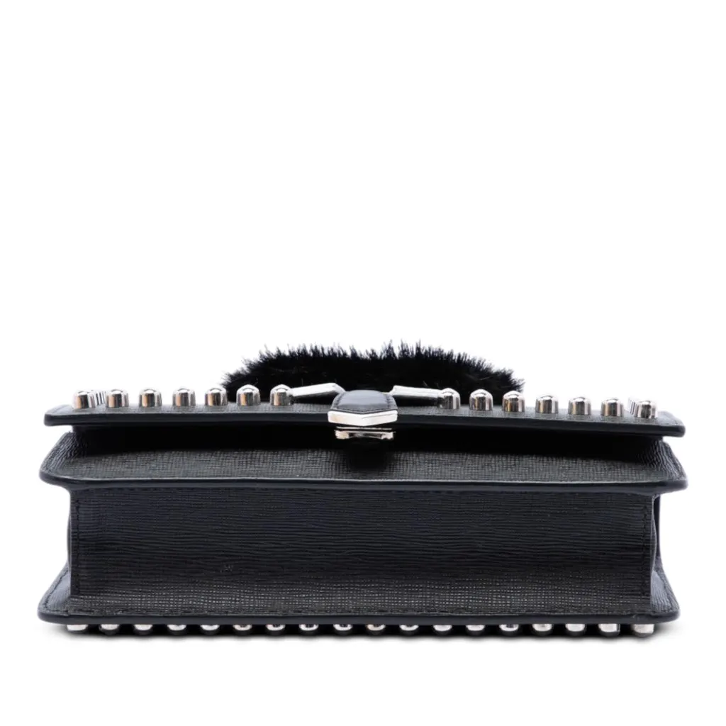 Fendi Studded Leather Karlito Wallet on Chain Black Leather Very good - Inside View