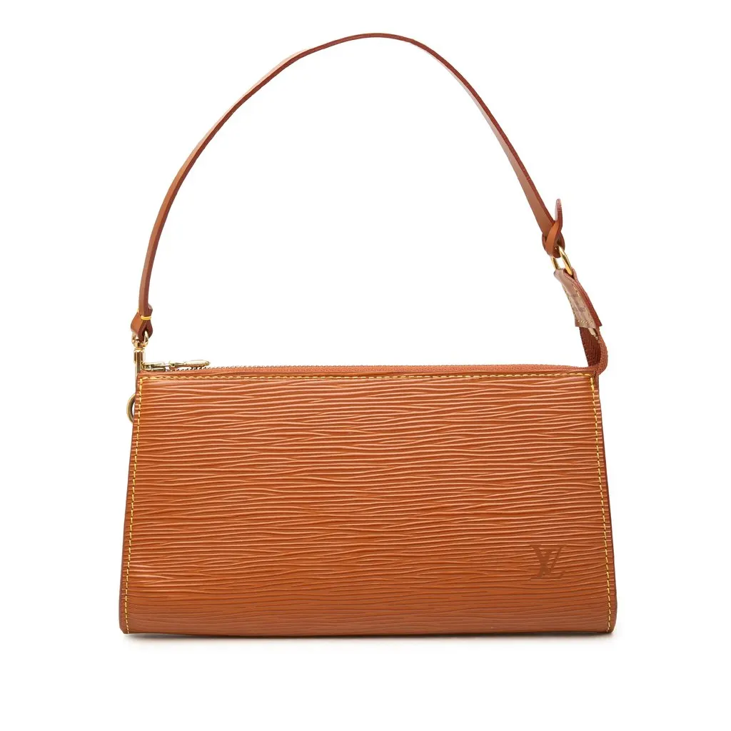 Louis Vuitton Epi Pochette Accessoires Brown Leather Good - Front View