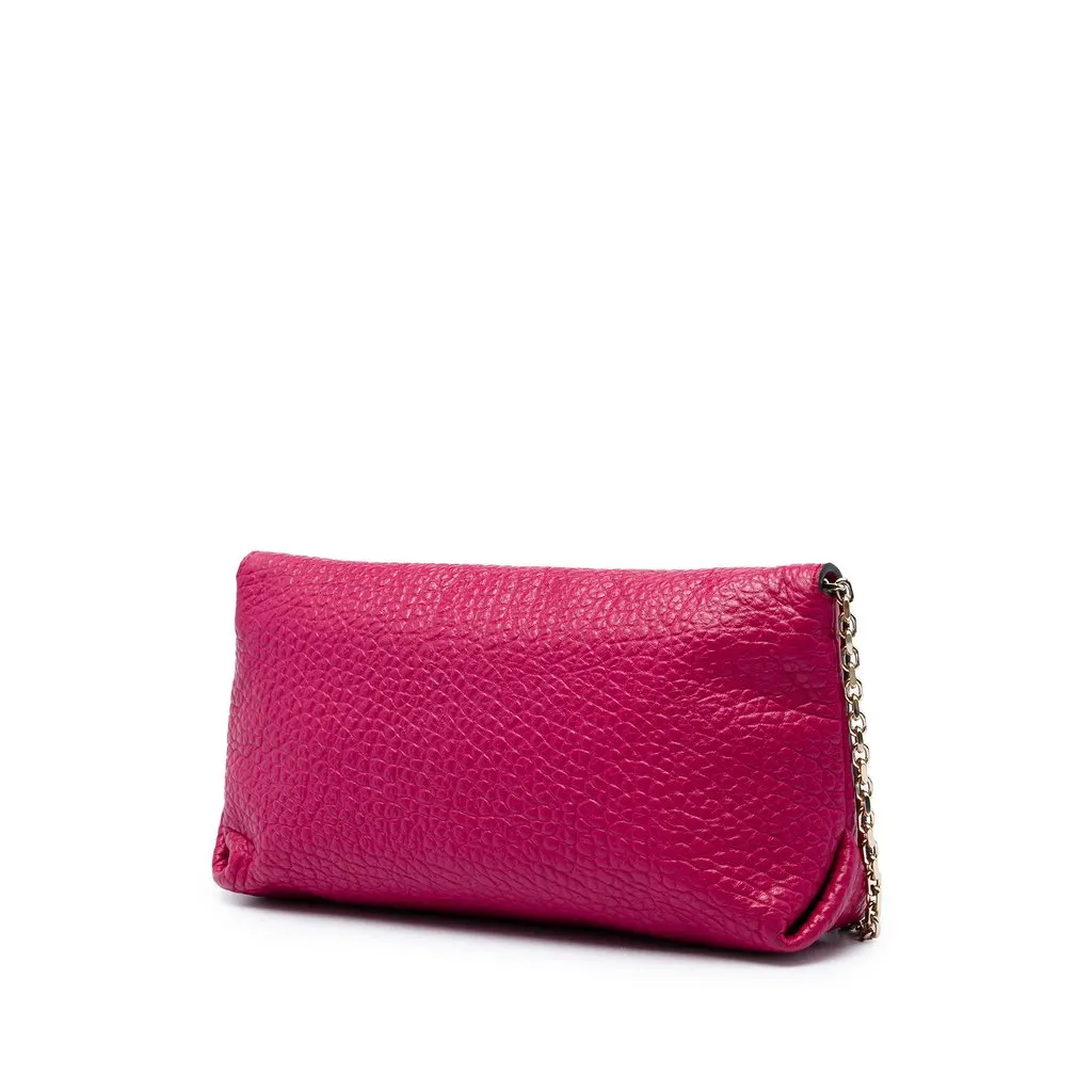 Burberry Medium Grained Calfskin Mildenhall Crossbody Pink Leather Very good - Back View