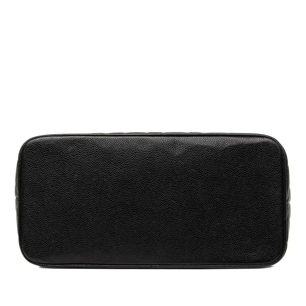 Chanel Caviar Medallion Tote Black Leather Good - Inside View