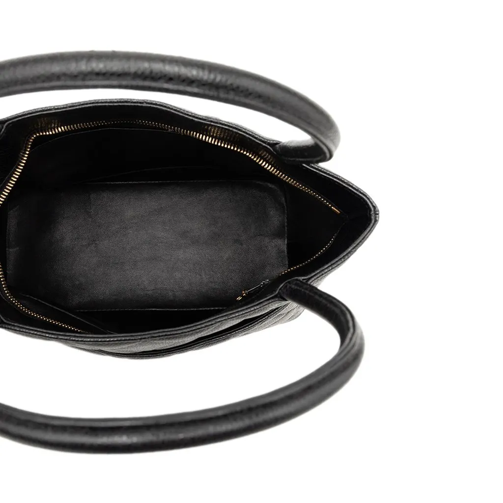 Chanel Caviar Medallion Tote Black Leather Good - Model View