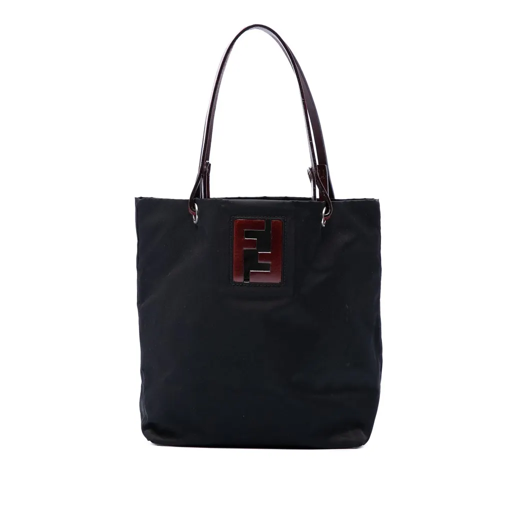 Fendi Nylon FF Handbag Black Very good - Front View