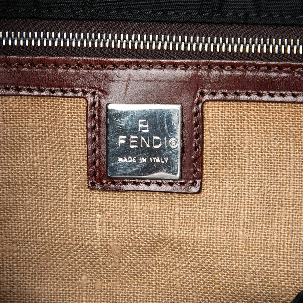 Fendi Nylon FF Handbag Black Very good - Box View