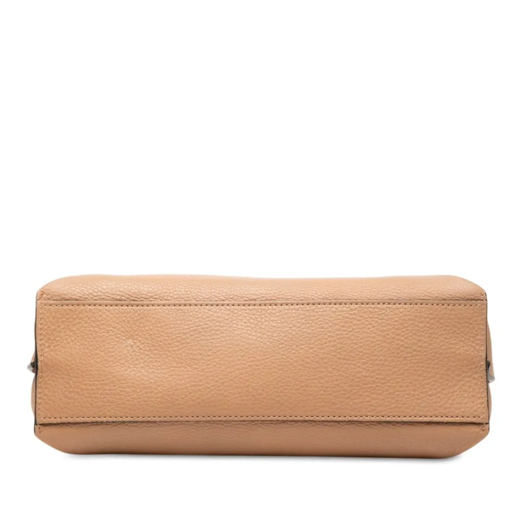 Gucci Small Calfskin Bamboo Daily Satchel Beige Leather Very good - Inside View