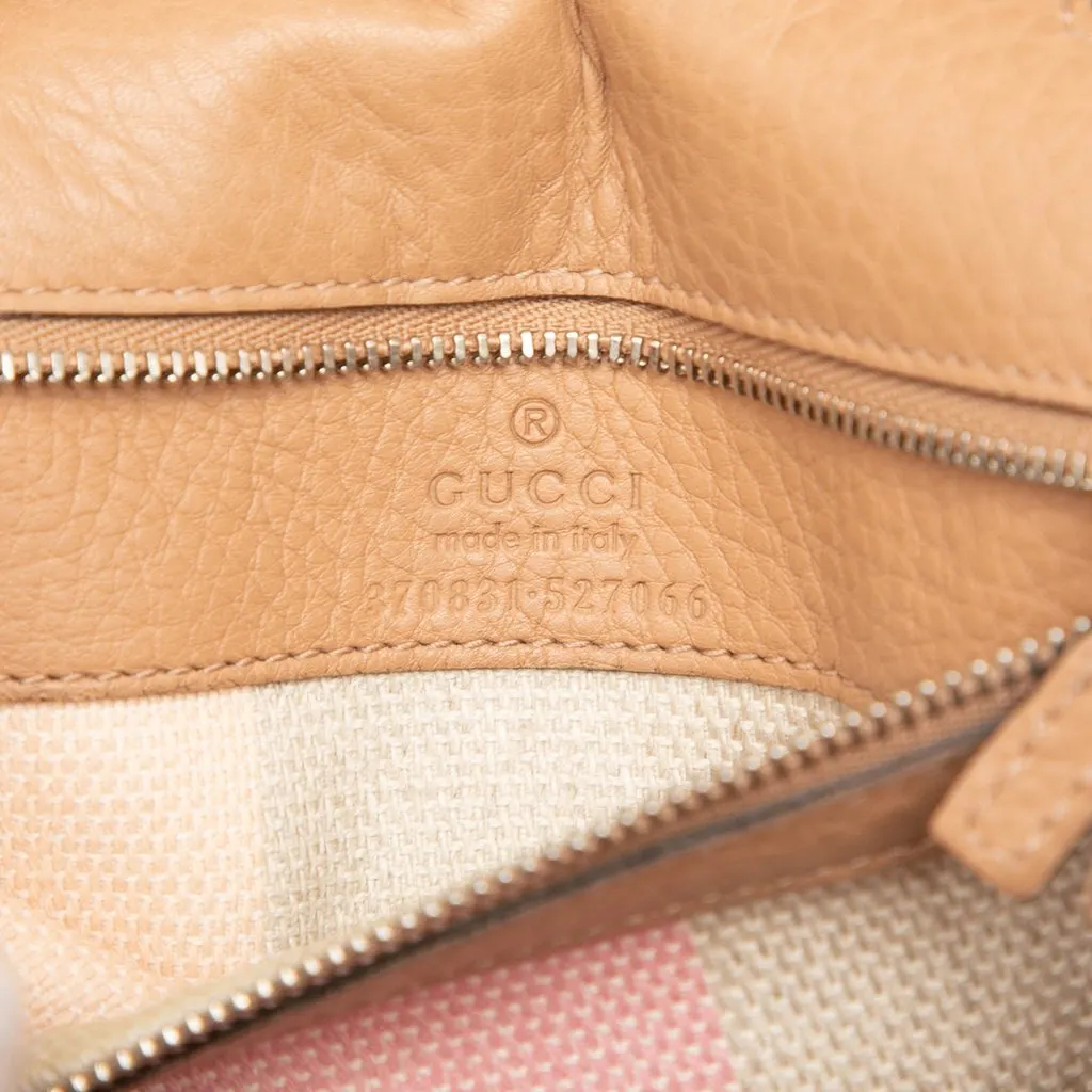 Gucci Small Calfskin Bamboo Daily Satchel Beige Leather Very good - Box View