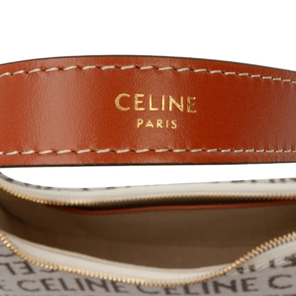 Celine Medium Canvas Logo Ava Shoulder Bag Brown Very good - Box View