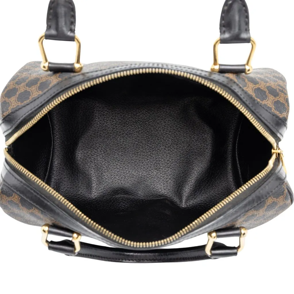 Celine Macadam Coated Canvas Handbag Brown Canvas Good - Model View