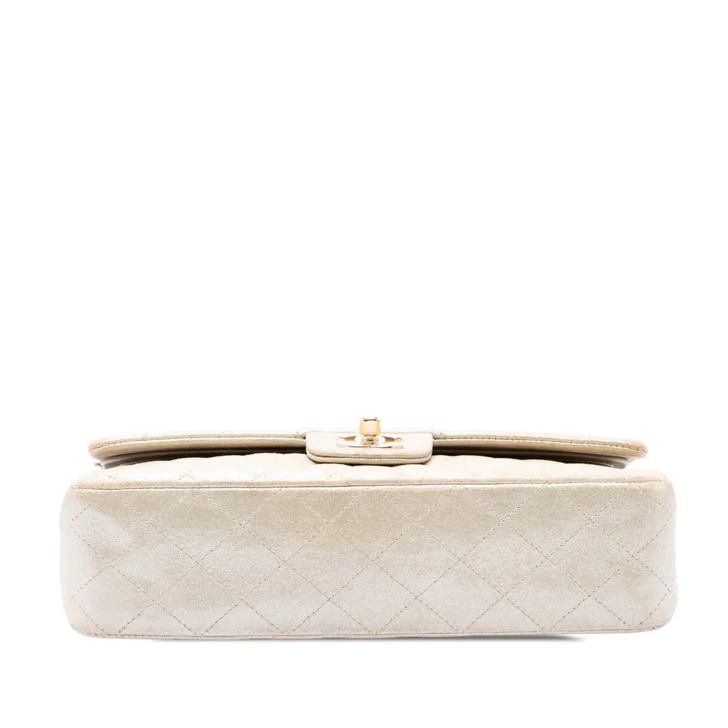 Chanel Medium Classic Iridescent Calfskin Double Flap Gold Leather Very good - Inside View