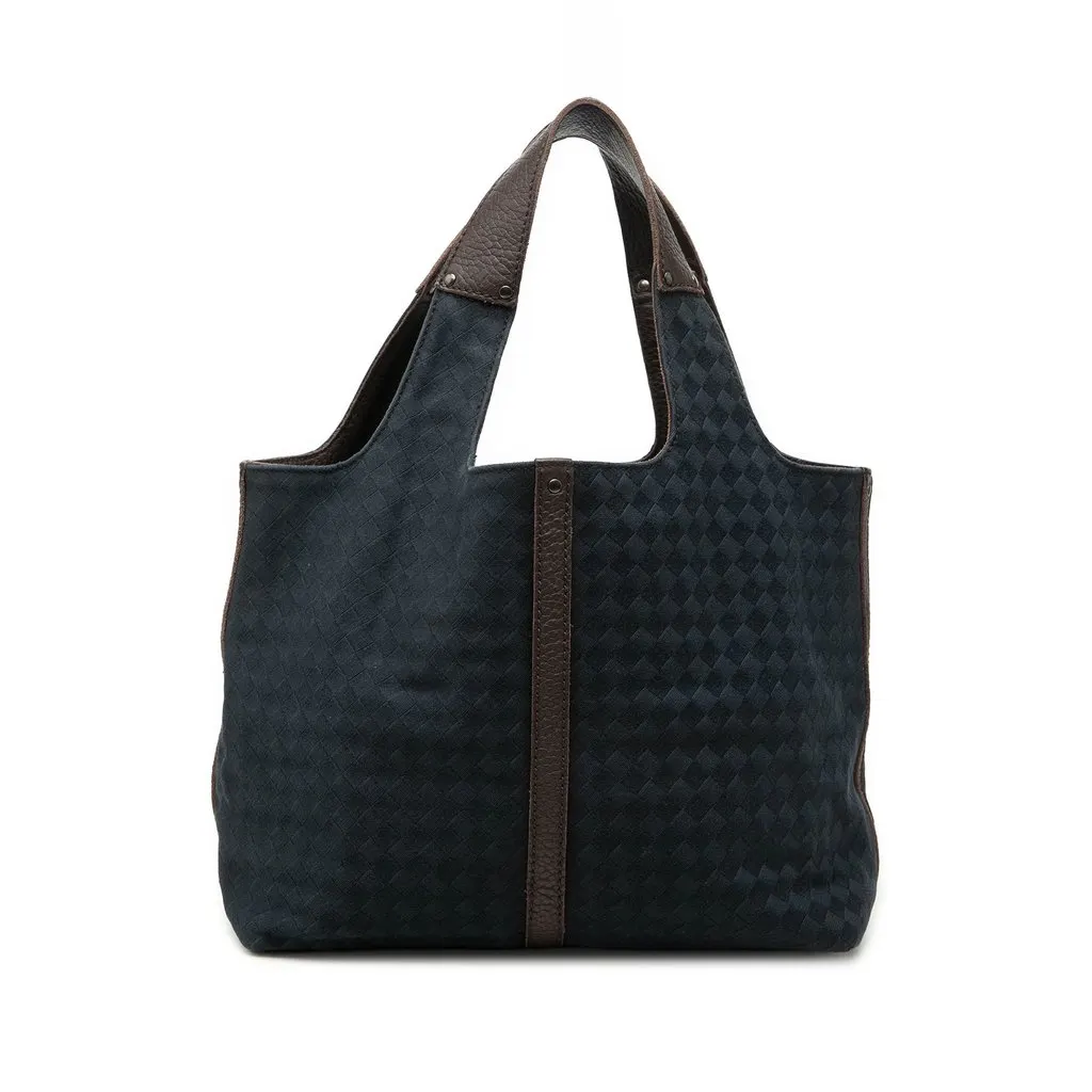 Bottega Veneta Canvas Intrecciato Tote Blue Canvas Very good - Front View