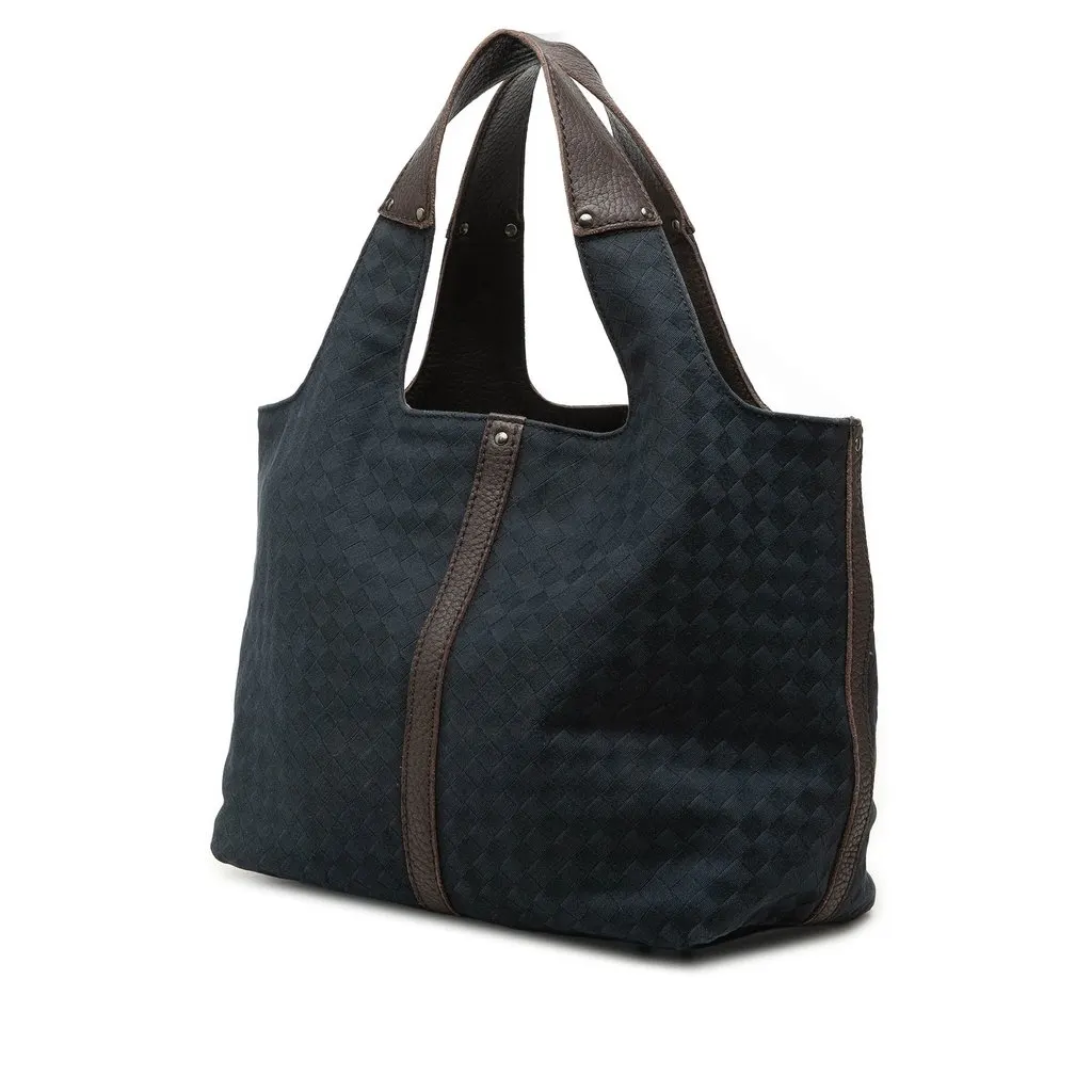 Bottega Veneta Canvas Intrecciato Tote Blue Canvas Very good - Back View