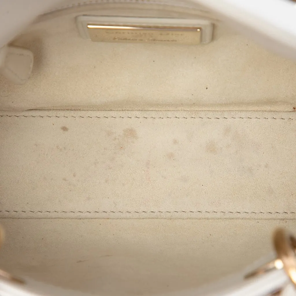 Dior DiorAmour Niki De Saint Phalle Mini Calfskin Lady Dior White Leather Very good - Model View