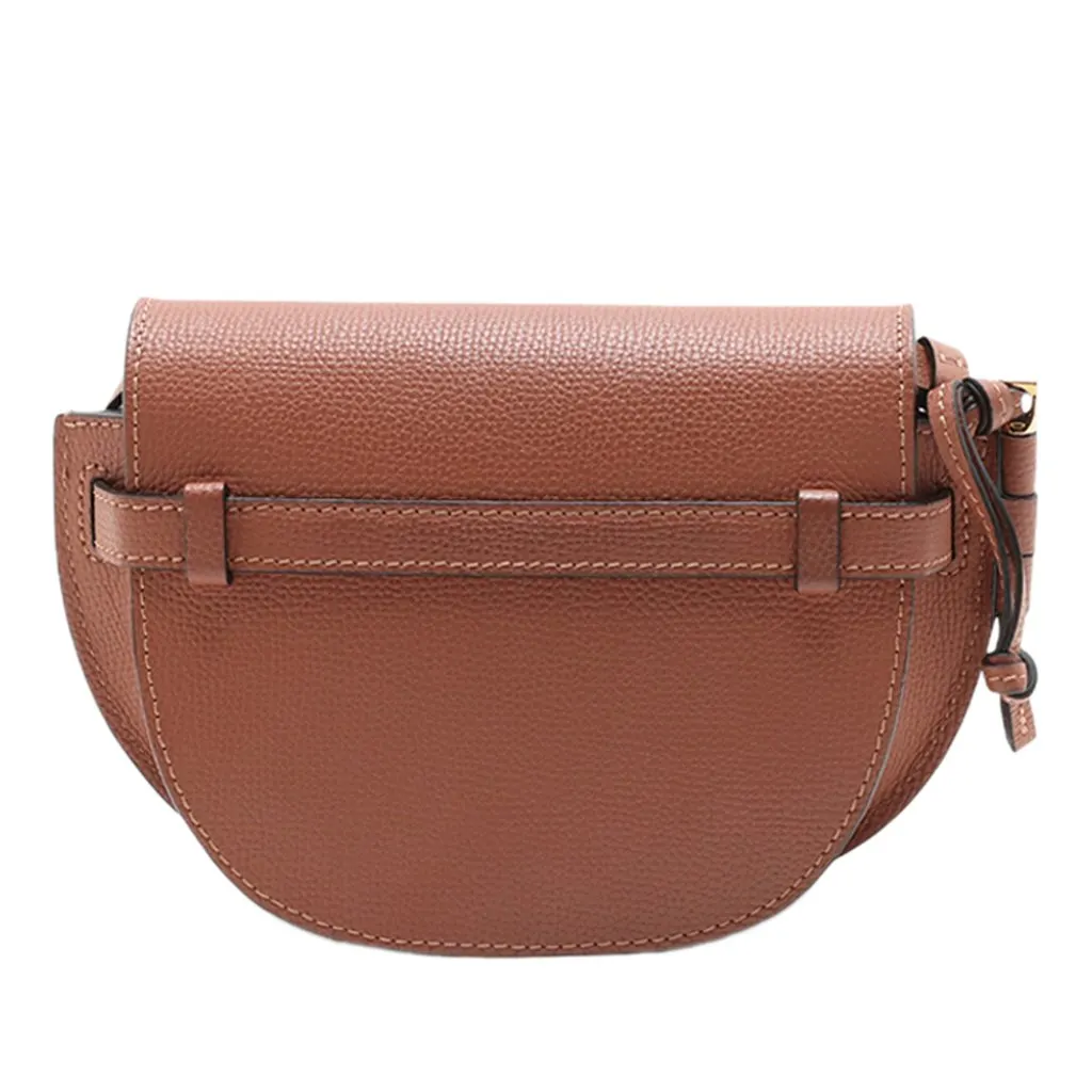 LOEWE Mini Leather Gate Crossbody Brown Leather Very good - Back View