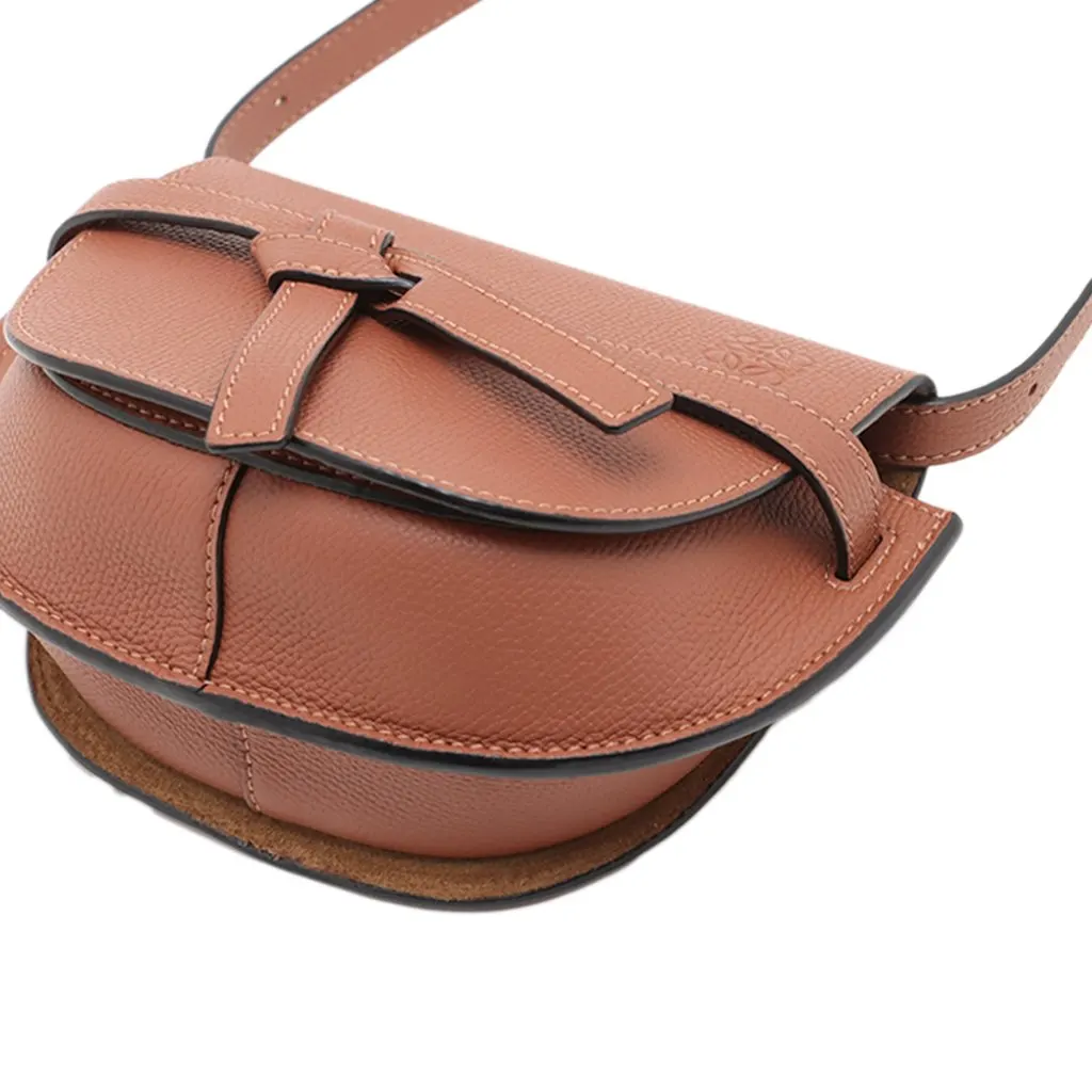 LOEWE Mini Leather Gate Crossbody Brown Leather Very good - Model View
