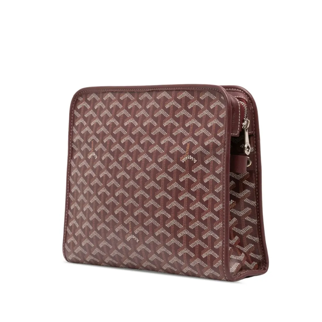 Goyard Goyardine Jouvence Toiletry Pouch GM Red Canvas Very good - Back View