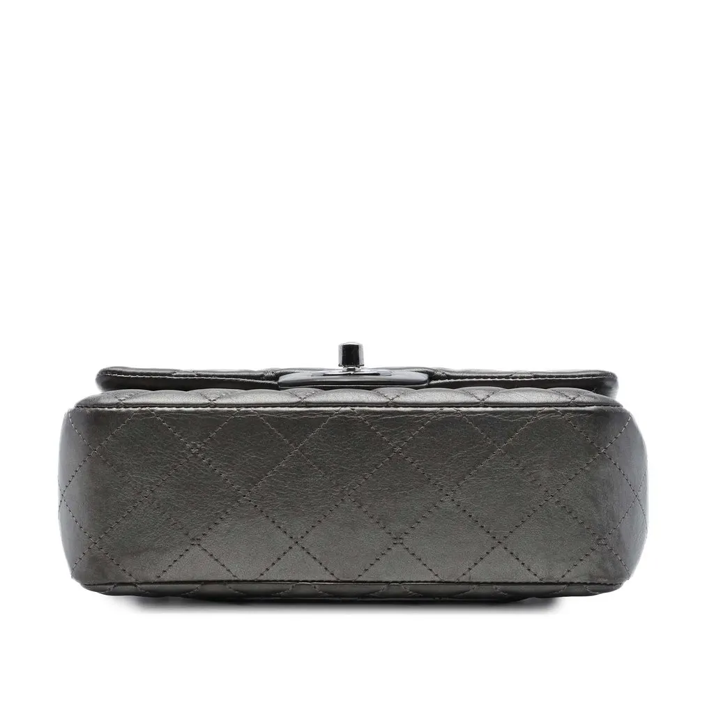 Chanel Mini Rectangular Classic Metallic Lambskin Single Flap MultiColor Leather Very good - Inside View