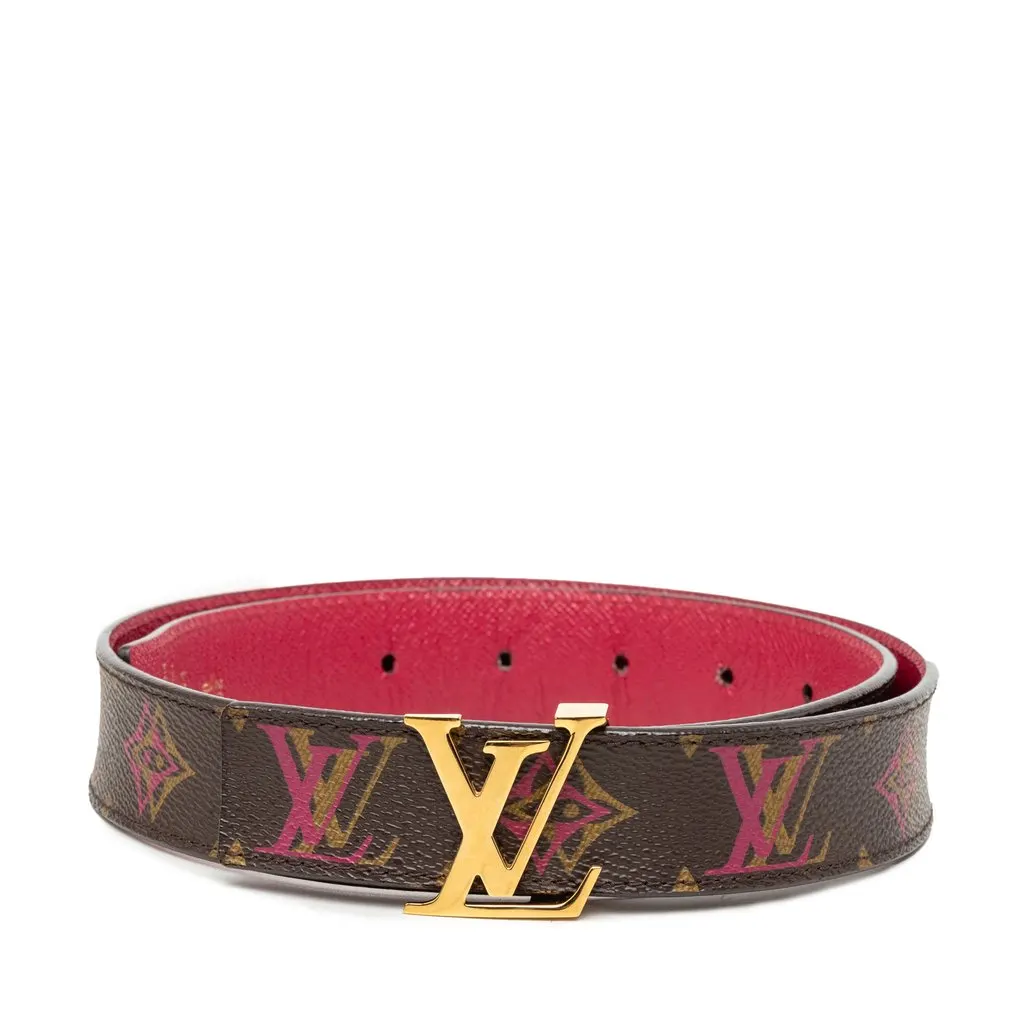 Louis Vuitton Monogram Rainbow LV Initiales Reversible Belt Brown Very good - Front View