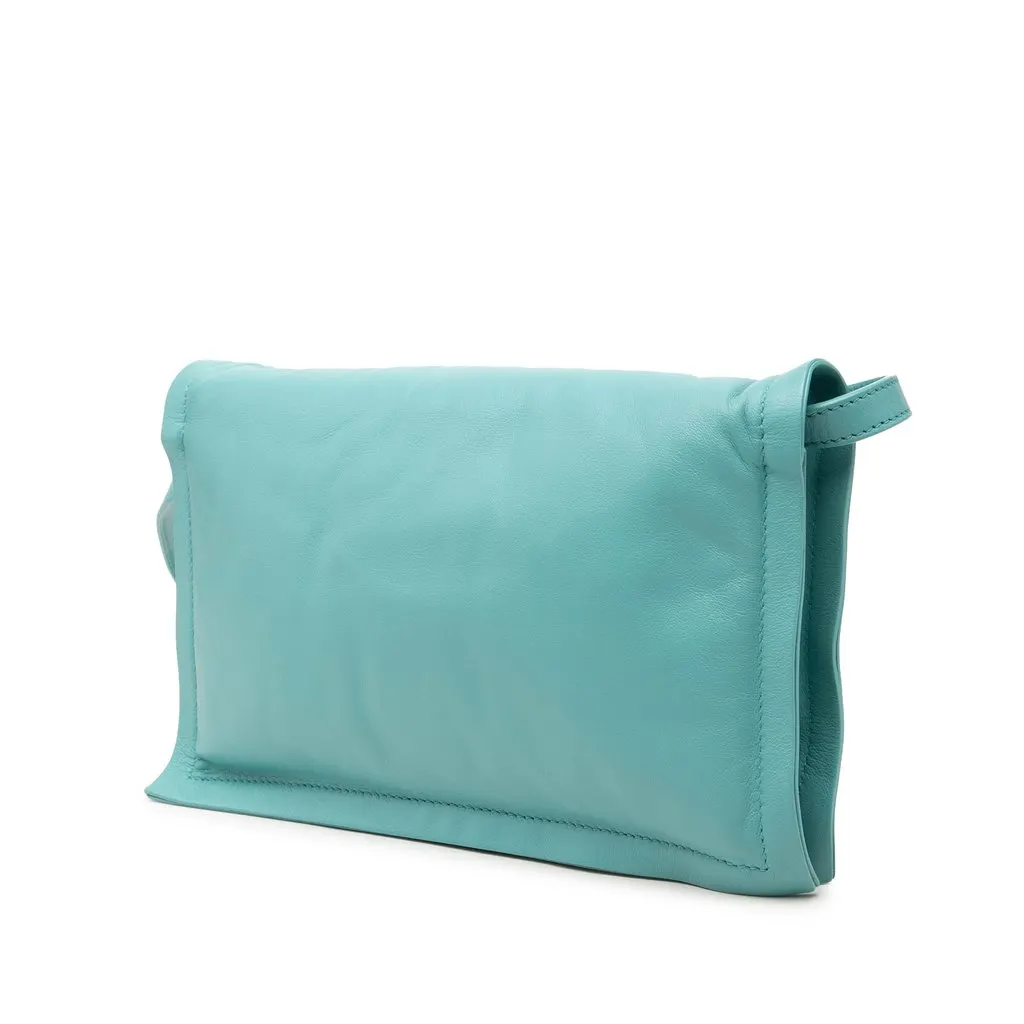 Salvatore Ferragamo Mini Padded Leather Viva Bow Crossbody Blue Leather Very good - Back View
