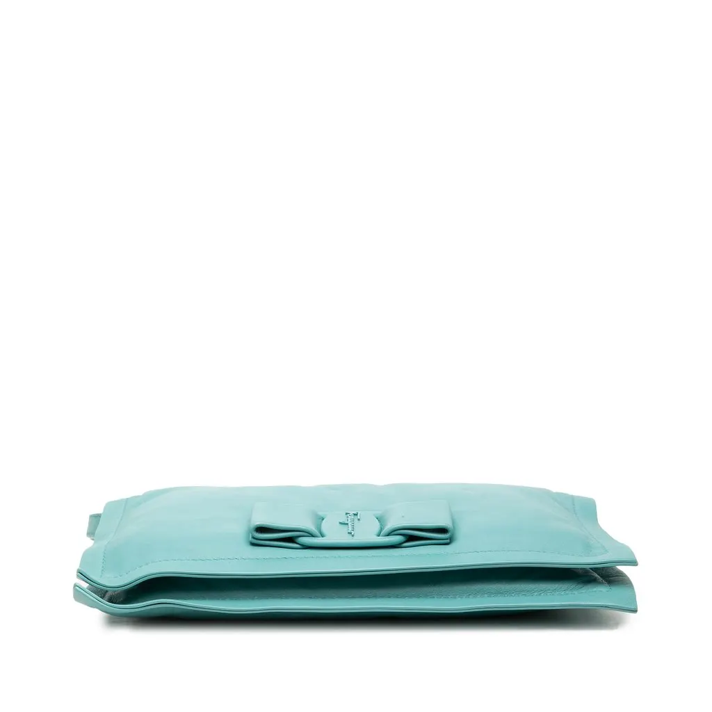 Salvatore Ferragamo Mini Padded Leather Viva Bow Crossbody Blue Leather Very good - Inside View