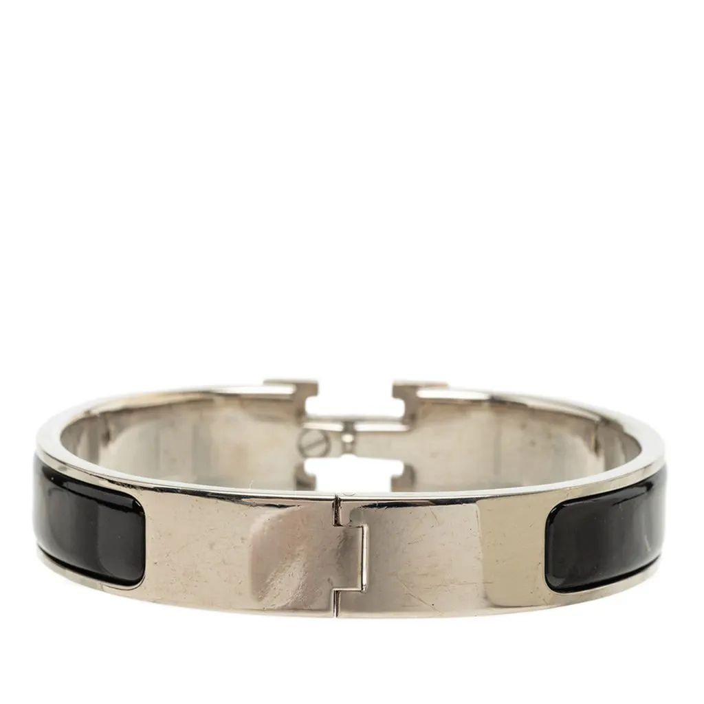 Hermès Narrow Enamel Clic H Bracelet PM Black Enamel Very good - Inside View