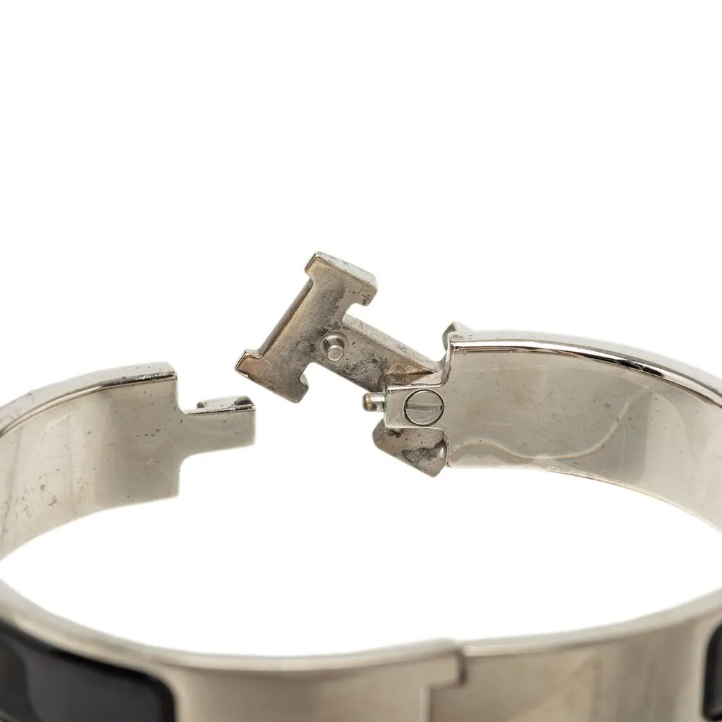 Hermès Narrow Enamel Clic H Bracelet PM Black Enamel Very good - Model View
