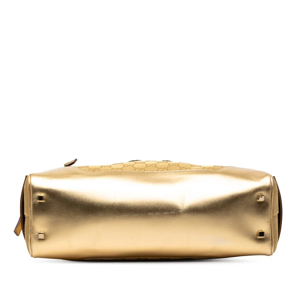 Gucci GG Canvas Handbag Gold Good - Inside View