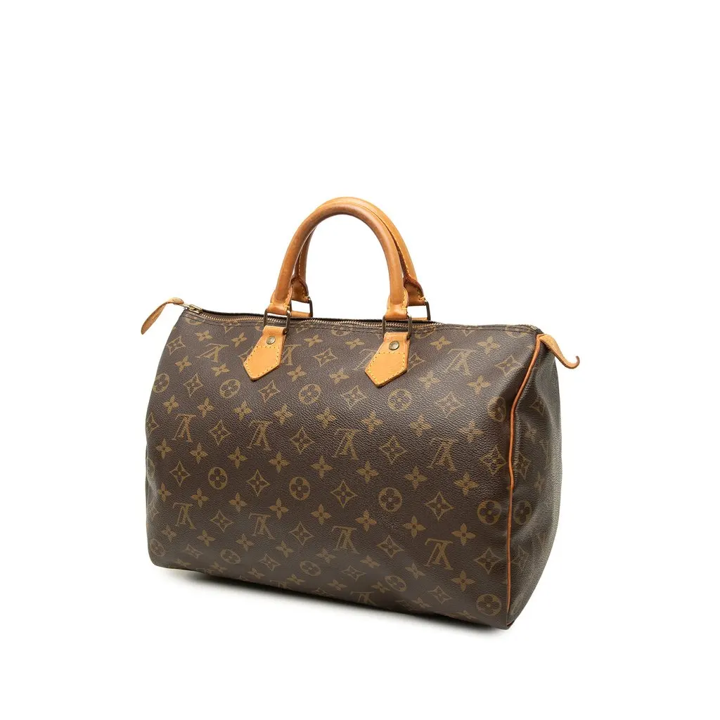 Louis Vuitton Monogram Speedy 35 Brown Canvas Good - Back View