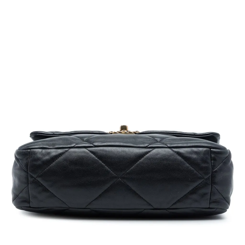 Chanel Large Lambskin 19 Flap Black Leather Very good - Inside View