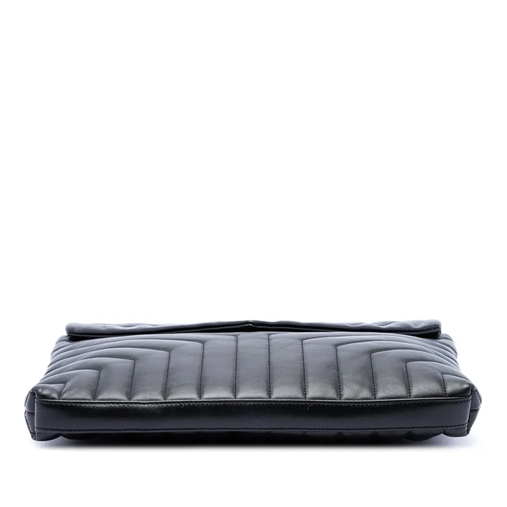 Saint Laurent Matelasse Calfskin Monogram LouLou Document Clutch Black Leather Very good - Inside View