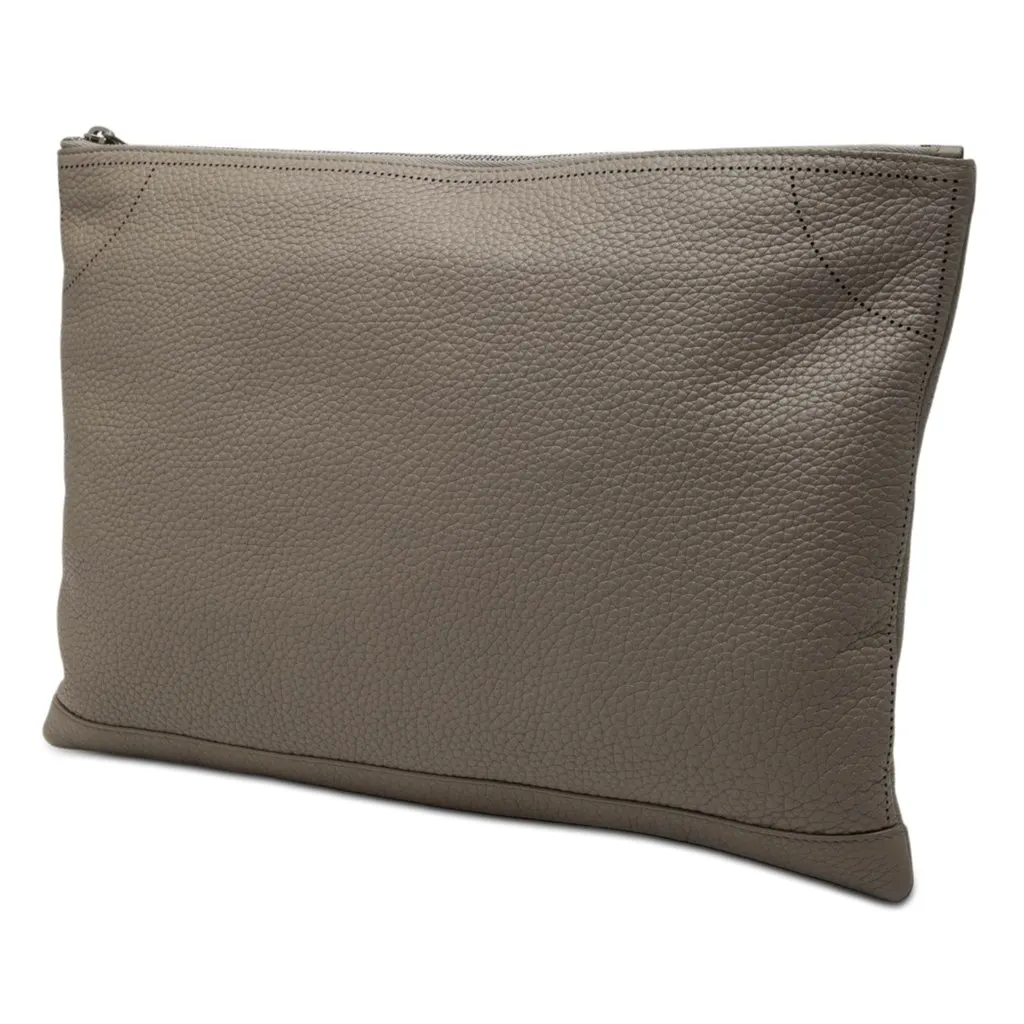 Balenciaga Calfskin Motocross Blackout Clutch Brown Leather Very good - Back View