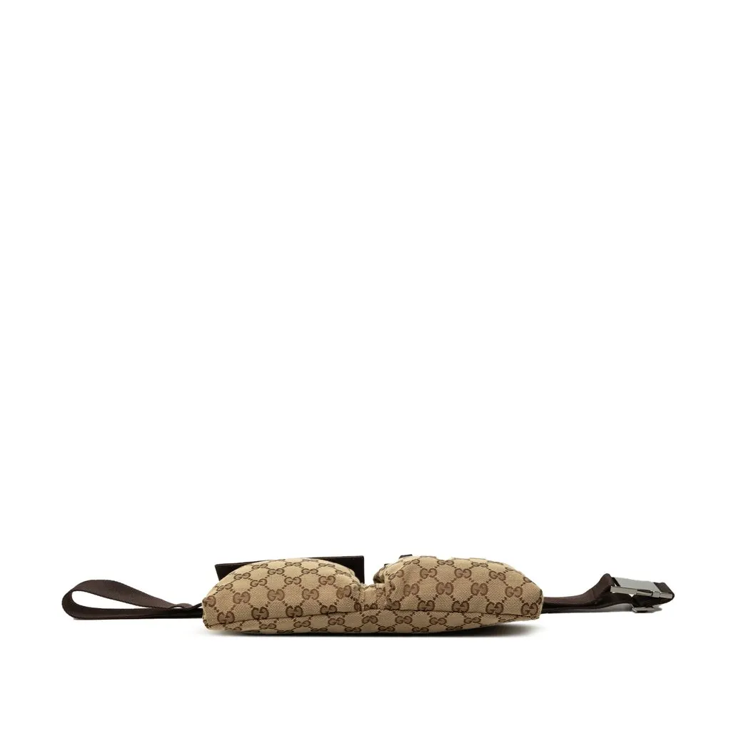 Gucci GG Canvas Double Pocket Belt Bag Beige Very good - Inside View