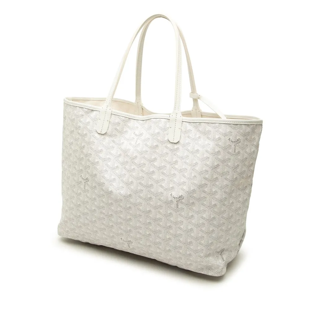 Goyard Goyardine Saint Louis PM White Canvas Very good - Back View