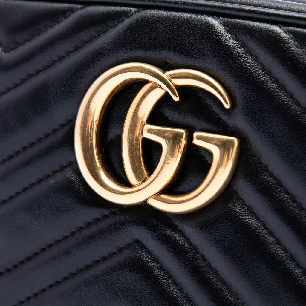 Gucci Small GG Marmont Matelasse Calfskin Crossbody Black Leather Very good - Box View