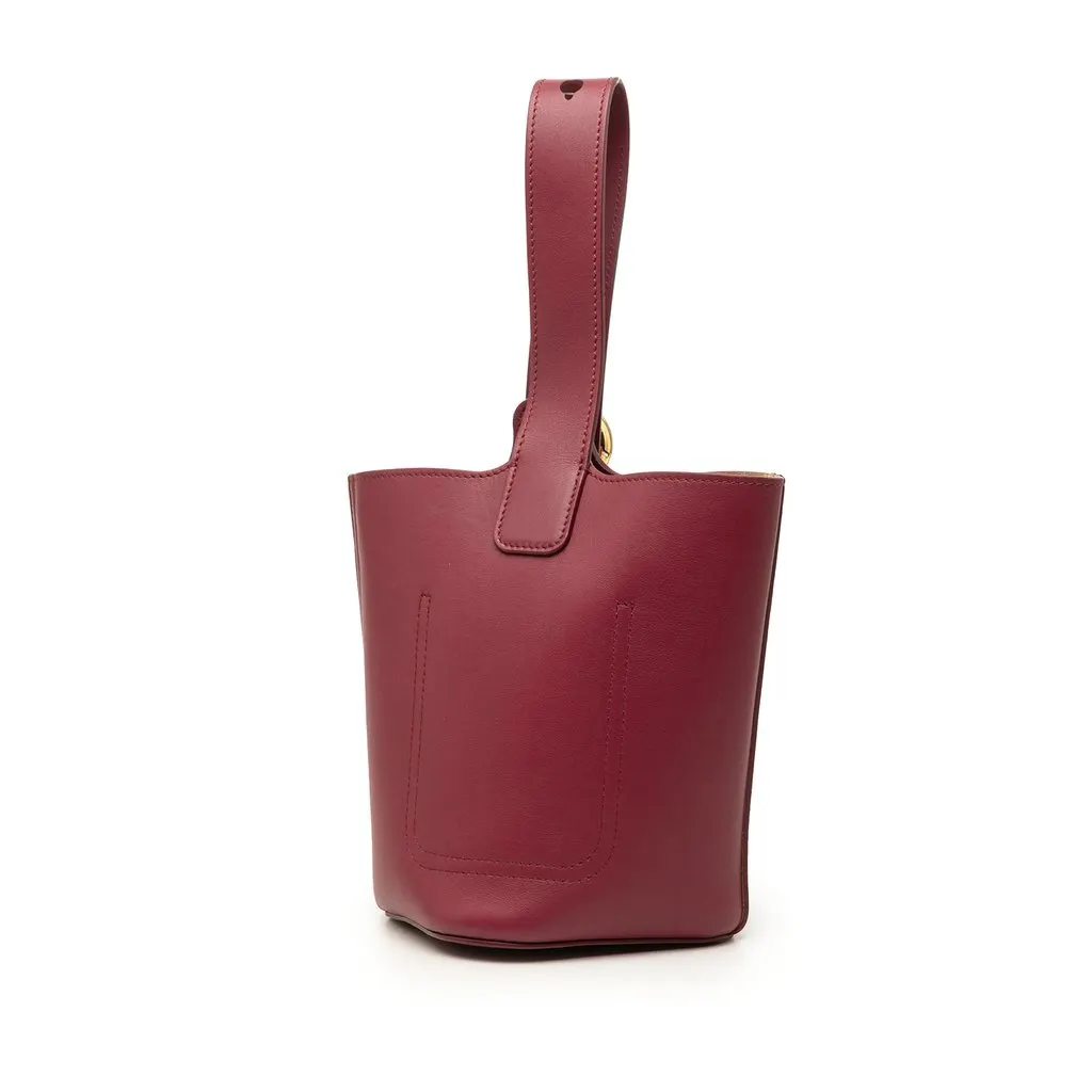 LOEWE Mini Calfskin Pebble Bucket Bag Red Leather Very good - Back View