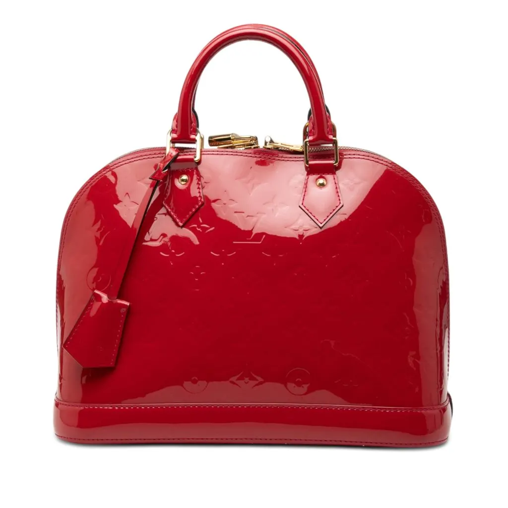 Louis Vuitton Monogram Vernis Alma PM Red Leather Very good - Front View