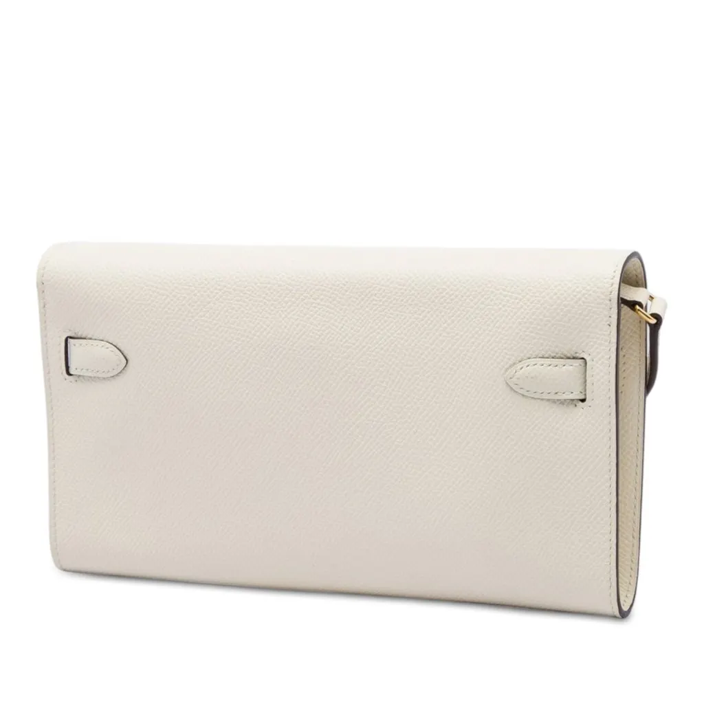 Hermès Epsom Kelly To Go Wallet White Leather Very good - Back View